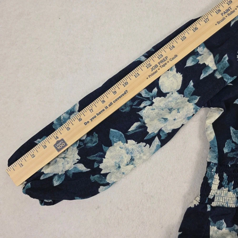 LuLaRoe Women 3XL Evelyn Dress Navy Blue Floral Smocked Waist Tiered Midi NEW - Picture 6 of 9